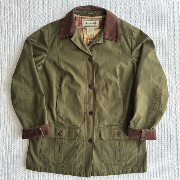 L.L. Bean Jackets & Blazers - L.L.Bean Adirondack Barn Jacket Women’s S Loden Green Corduroy, Flannel Lined
